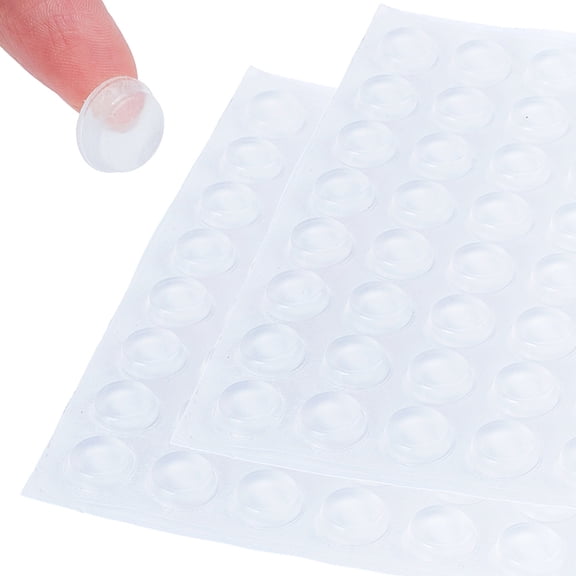 1 Set 128Pcs Round Silicone Anti-Collision Bumper Guard Protector Stickers for Refrigerator Furniture Cabinets Wall Car Clear 12x4mm