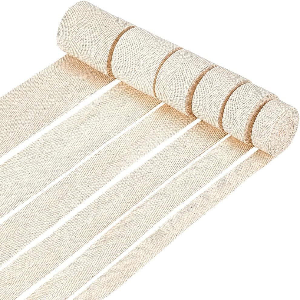 VATIN 'Yay!' Herringbone Cotton Twill Tape Ribbon - 5/8 Inch X 12 Yards, Natural Color For Gifts & Decor - View #2