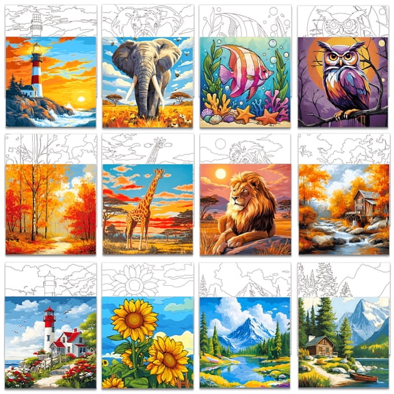 1 Set 12Pcs 12 Styles Drawing Board Template Set Pine Wood Polyester Canvas Drawing Boards Mixed Shapes 200x200x3mm 1pc/style