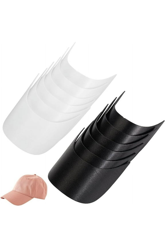 1 Set 12Pcs 2 Colors PE Plastic Hat Brims U-shaped for Making Baseball Cap Golf Hat Mixed Color 140x115x2mm 6pcs/color