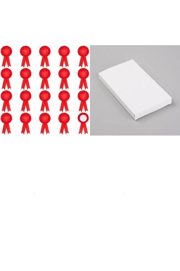 1 Set 12Pcs Award Ribbon Shape Tinplate Badge Pins Blank Button Pin Brooch for Party Accessory Red 160x75x9mm Pin: 0.6mm
