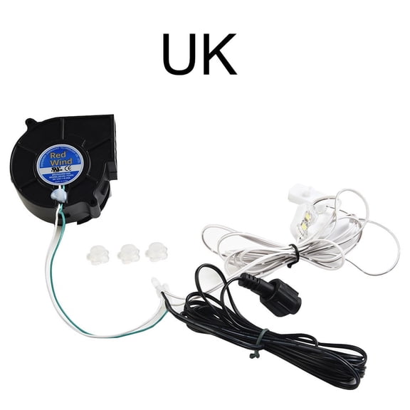 1 Set 12V 0.5A Replacement Fan Blower Motor With 3 Light String, Power Adapter For Garden Yard Inflatable Decor