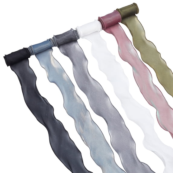 1 Set 12Yards 6 Colors Polyester Gauze Ribbon Clothes Accessories Mixed ...