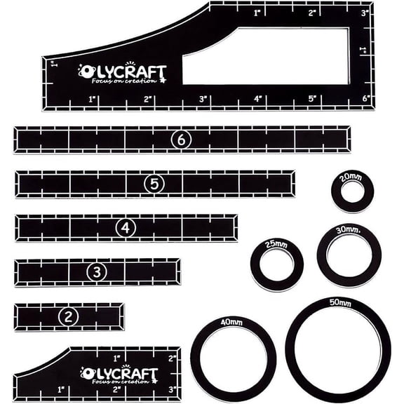1 Set(12pcs) Objective Point Markers Acrylic Ruler Objective Makers Set Round Objective Marker Gaming Accessory War Games Measuring Ruler