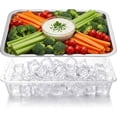 thumbnail image 1 of 1 Set 14.2" Chilled Serving Trays for Parties with Compartments Stainless Steel Ice Chilled Party Platter Charcuterie Serving Board Cold Dish Dip for Fruits Veggies Shrimp Cocktail, 1 of 7