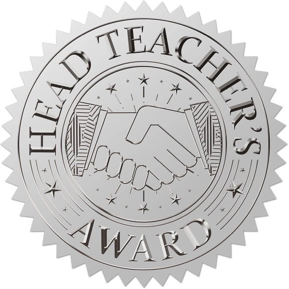 1 Set 144Pcs Head Teachers Awards Silver Certificate Embossed Stickers 2" Vintage Foil Seals Self Adhesive Embossing Sticker Decor Labels for Achievement Invitation Graduation Envelopes Diplomas