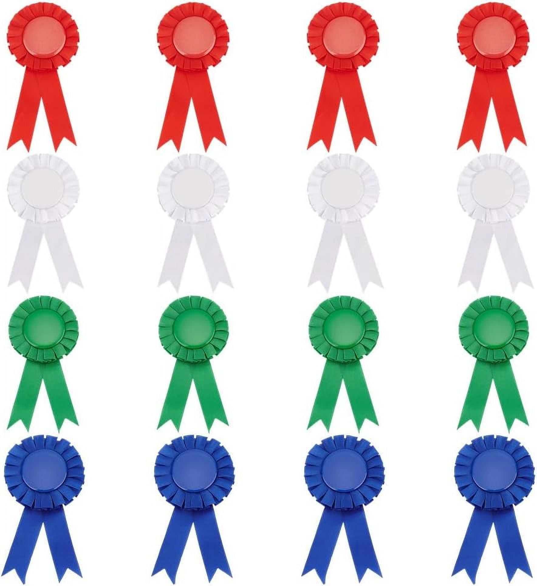 1 Set 16PCS 4 Colors Ribbon Award Medals Rosette Ribbon Blank Award ...