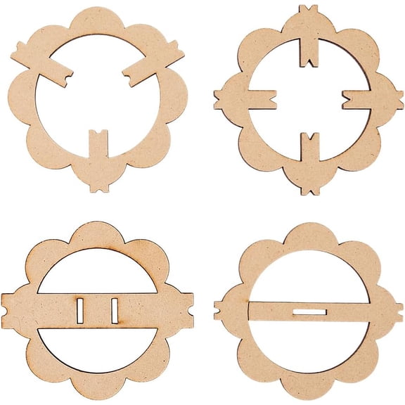 1 Set 16pcs Flower Wooden Wick Holder 4Styles Wick Centering Tool for Wick Candle Wick Stabilizer Wick Clips for Christmas Candle Making Cotton Wick Holder Candle Centering (74~80mm)