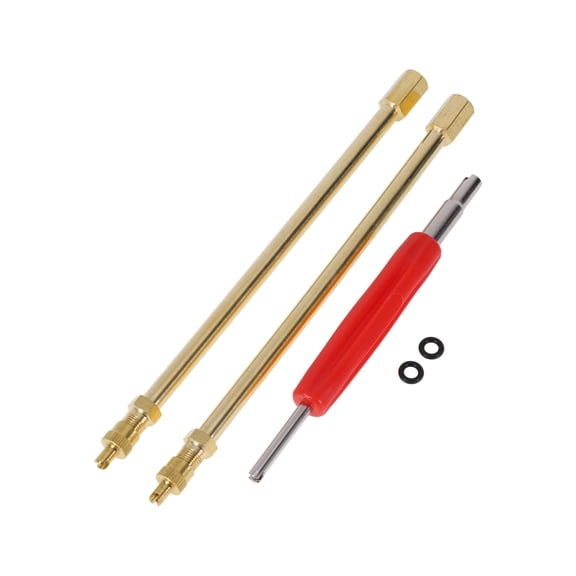 1 Set 170mm Tire Valve Extension with Plastic double-ended Valve Core Tool Sealing Ring Valve Core Remover Cap 180 Degree Tyre Valve Inflation Adapter