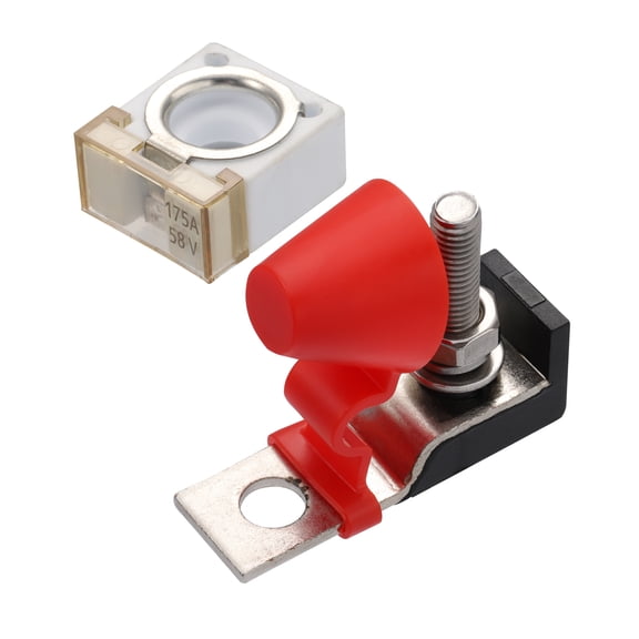1 Set 175A Battery Fuse Terminal Fuse Block Kit Fuse Max Voltage 58V for Car Marine Boat
