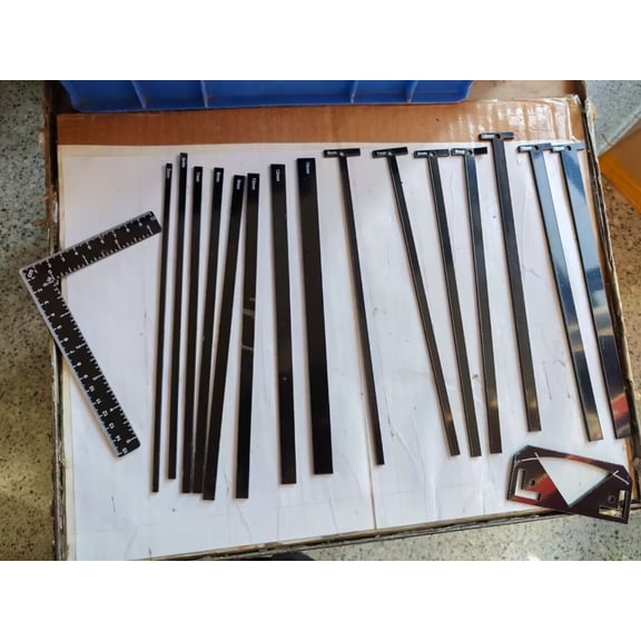 1 Set 18Pcs Book Binding Package Flexible Acrylic Bookbinding Templates Black Bookbinding Easy Scrapbooking Tool T-Shaped Rulers