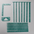 thumbnail image 1 of 1 Set 18Pcs Flexible Acrylic Bookbinding Templates Book Binding Package Teal Bookbinding Easy Scrapbooking Tool T-Shaped Rulers, 1 of 2