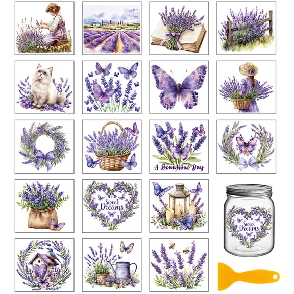 1 Set 18Pcs Plastic Silhouette Paper for Lighting Decoration Paper Cut Light Box Lavender 100x90mm