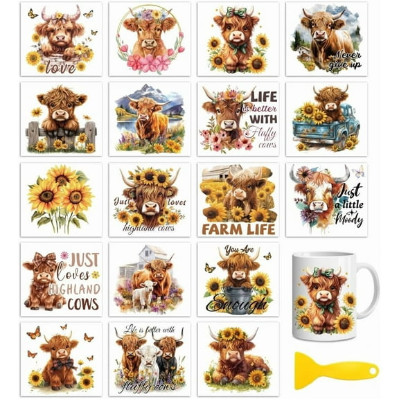 1 Set 18Pcs Plastic Silhouette Paper for Lighting Decoration Paper Cut Light Box Square Cattle 100x90mm