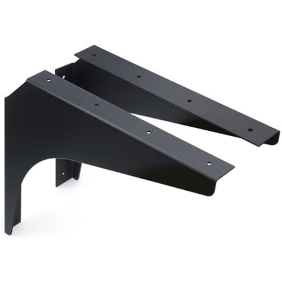 1 Set 18x12 Heavy Duty Support L Bracket for Work Bench, Floating Desk Bracket for Countertop, Iron Support Black$$Hardware