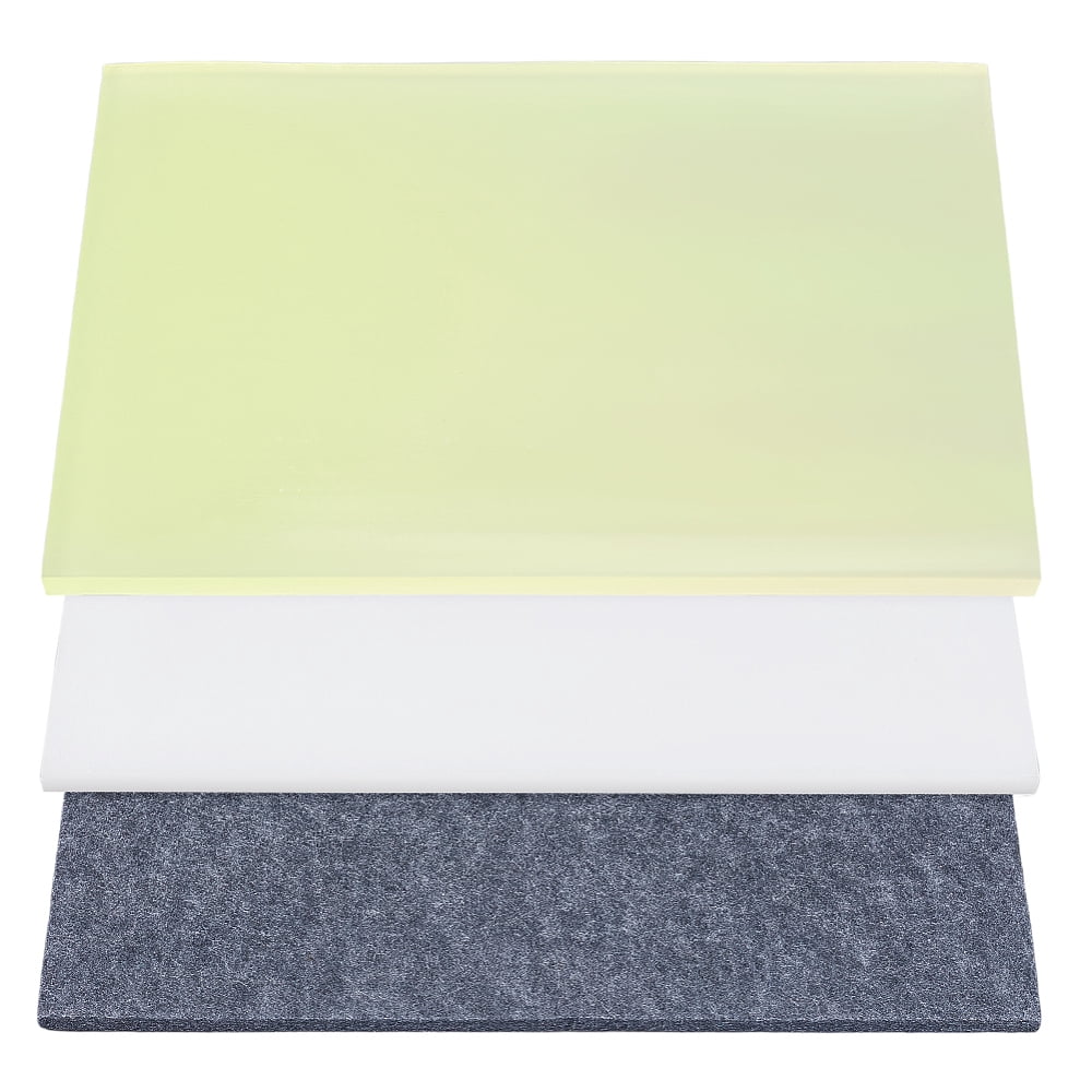 1 Set 1Pc Polyurethane Sheets & 1Pc Plastic Sheets & 1Pc Felt Fabric DIY Craft Supplies Rectangle Mixed Color 300~350x200~250x9~10mm 1pc/style