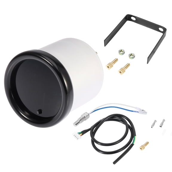 1 Set 2-1/16" 52mm 7 Color Dial LED 40 - 120 Celsius Water Coolant Temperature Gauge Black Dial Power Harness for Car