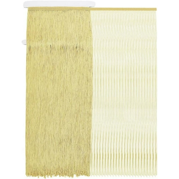 1 Set 2.19 Yards Long Chainette Fringe Trim 19-3/4 inch Wide Polyester Tassel Ribbon Light Khaki Color Sewing Tassel Trim for DIY Crafts Sewing Clothing Accessories Lamp Shade Decoration