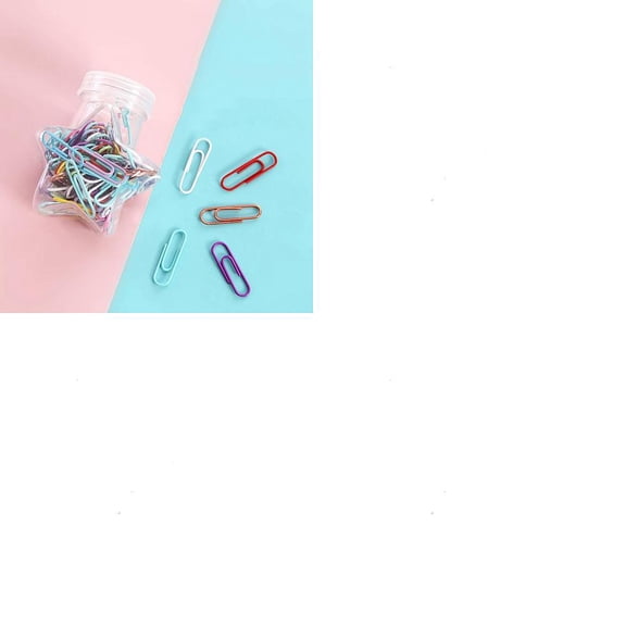 1 Set 2 Boxes Metal Frame Hollow Wire Binder Clips Office Supplies Mixed Color 28x7mm 70pcs