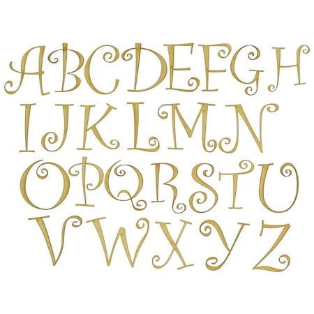 1 Set, 2 Inch X 1/4 Inch "A - Z" Wood Letters In The Curlz Font For Art & Craft Project, Made in USA