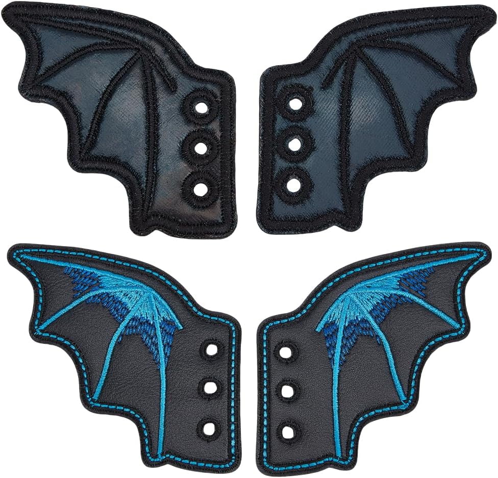 1 Set 2 Pairs 2 Colors Imitation Leather Bat's Left Wing Ornament ...