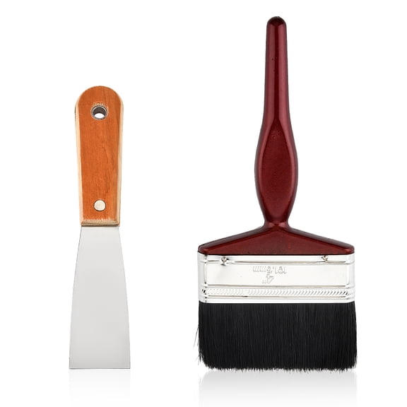 1 Set 2 Pcs 2 Styles Bristle Paint Brush Plastic Handle Mixed Color 1pc/style