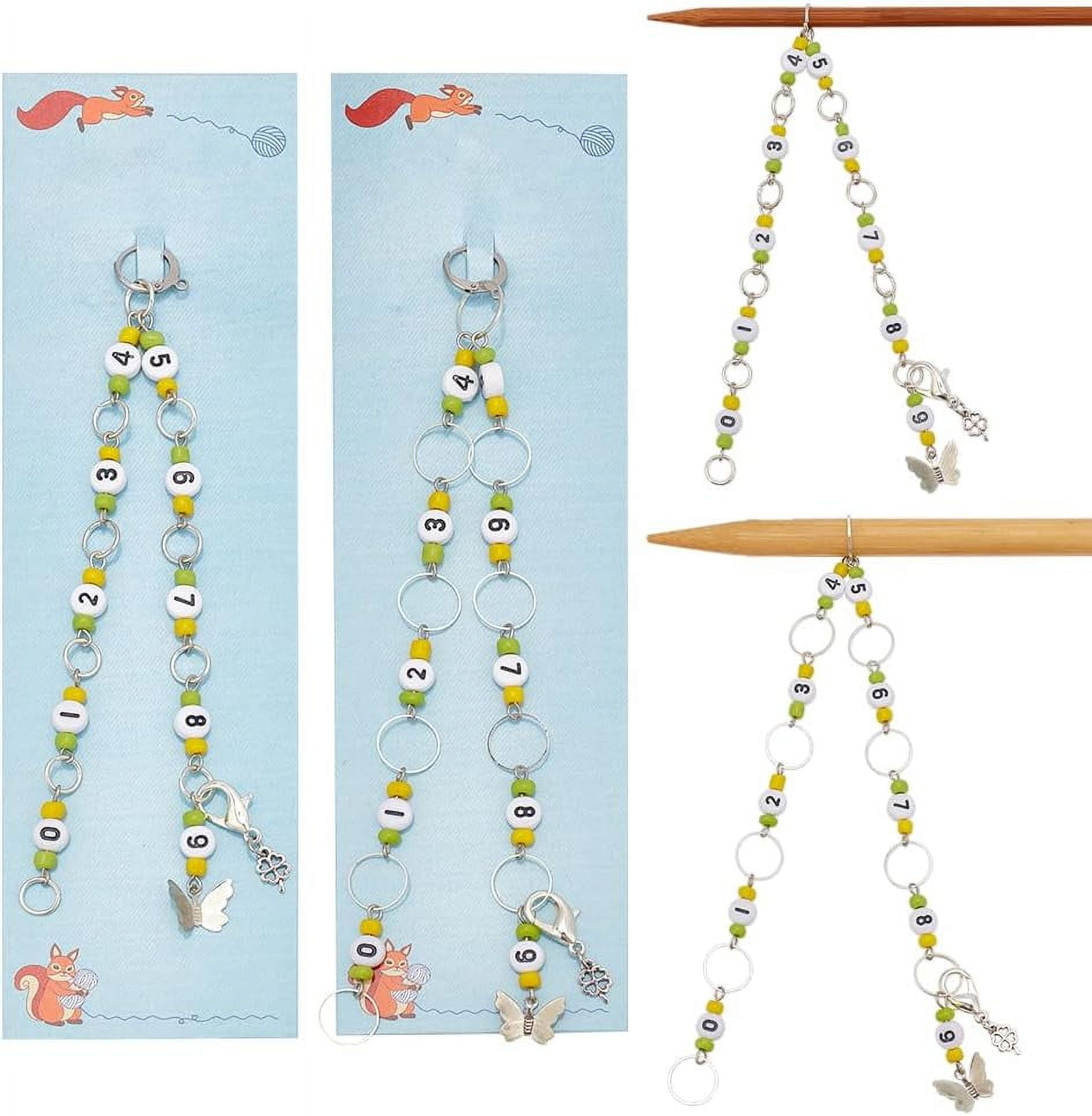 1 Set 2 Pcs Butterfly Knitting Row Counter Chains 0-9 Chain Row Counter ...