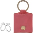 thumbnail image 1 of 1 Set 2 Pcs Imitation Leather Ring Holder Keychains Portable Ring Pouch Gym Ring Holder Small Earring Travel Case Ring Travel Case Mini Coin Pouch for Women Men FireBrick, 1 of 6