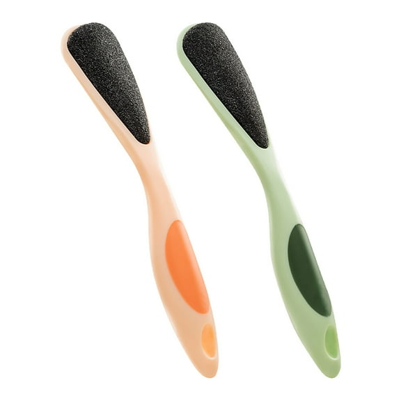 1 Set 2 Pcs Long Handle Double-sided Foot Files Callus Removers (Assorted Color)