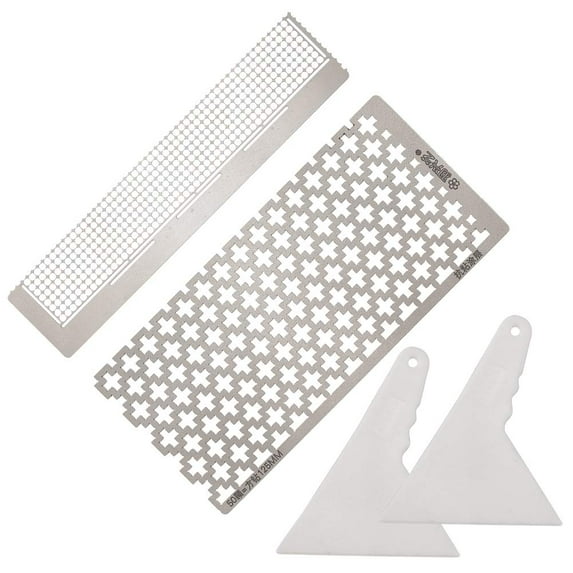 1 Set 2 Pieces Square and Round Diamond Drawing Ruler Tool with 2 Diamond Drawing Fix Tools for Full Drill and Partial Drill