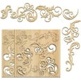 thumbnail image 1 of 1 Set 2 Set Leafy Swirls Embellishments for Crafting 5.7x6 Inch 12pcs Curved Vine Laser Cut Chipboard Embellishments for Card Making and Scrapbooking, 1 of 9