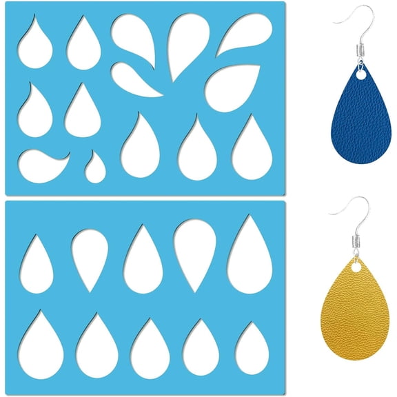 1 Set 2 Styles Jewelry Shape Template Teardrop Earring Templates Reusable Drop Acrylic Cutting Stencil