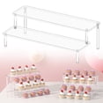 1 Set 2-Tier Acrylic Display Stand, Clear Riser Shelf for Figures ...