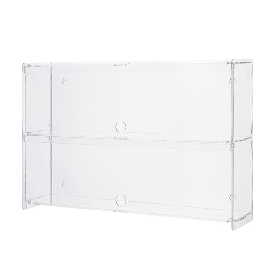 1 Set 2-Tier Transparent Acrylic Minifigures Display Case for Dustproofing Car Building Block Toy Models Rectangle Rectangle 40.6x9.35x26.6cm
