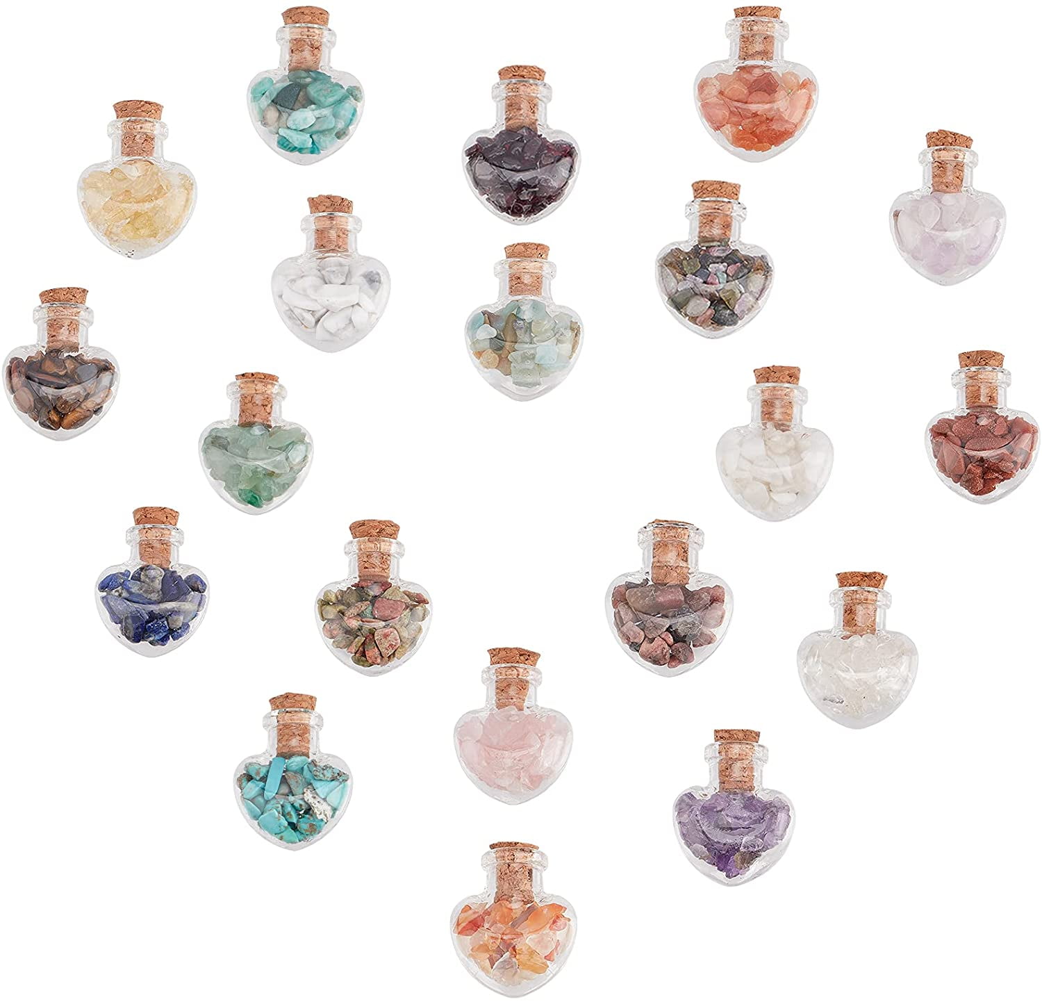 9 Mini Crystals Stone Chip Bottles, Reiki Healing Crystal | Canada - View #5