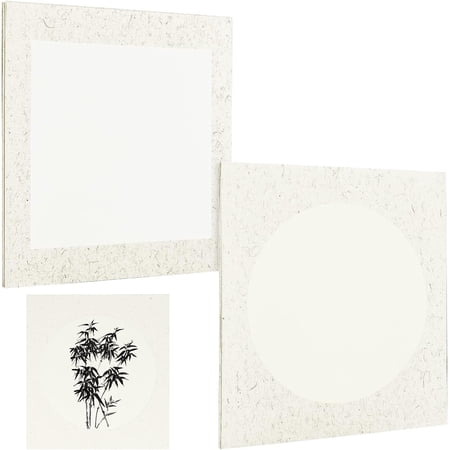 1 Set 20 Sheets Pre-Mounted Shikishi Paper Raw Xuan Paper Shikishi Board Chinese Calligraphy Supplies Drawing Rice Paper for Chinese New Year Painting Graffiti Wall Art Decoration 9.8x10.7inch
