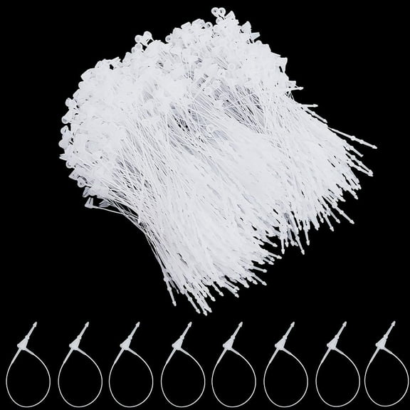 1 Set 2000Pcs Plastic Price Tag Chains Fastener Hang Tag Snap Lock Pins Clear 80x3.5x4.5mm