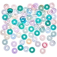 thumbnail image 1 of 1 Set 200Pcs Circle Crystal Beads 10mm Ring Lampwork Beads Flat Round Loose Spacer Beads Colorful Lampwork Beads Glass Donut Beads for Earring Necklace Bracelet Jewelry Making, 1 of 7