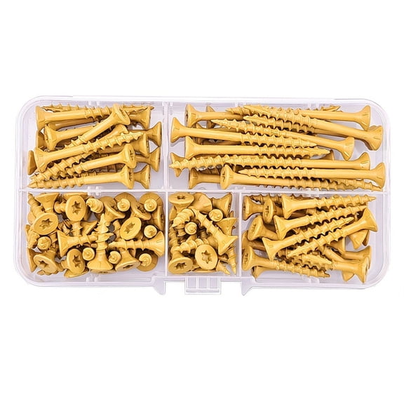 1 Set 200Pcs Coarse Thread Deck Self Drilling Screws Star Flat Head Rustrust Prevention Wood Fasteners Repair Tools