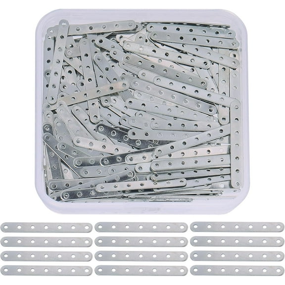 1 Set 200Pcs Iron Spacer Bar Rectangle Platinum 30.5x3.5x0.5mm Hole: 1.2mm 200pcs/set
