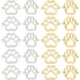 thumbnail image 1 of 1 Set 20Pcs 2 Colors 304 Stainless Steel Hollow Connector Charms Paw Print Links Golden & Stainless Steel Color 15x19x1mm Hole: 1.4mm 10pcs/colors, 1 of 6