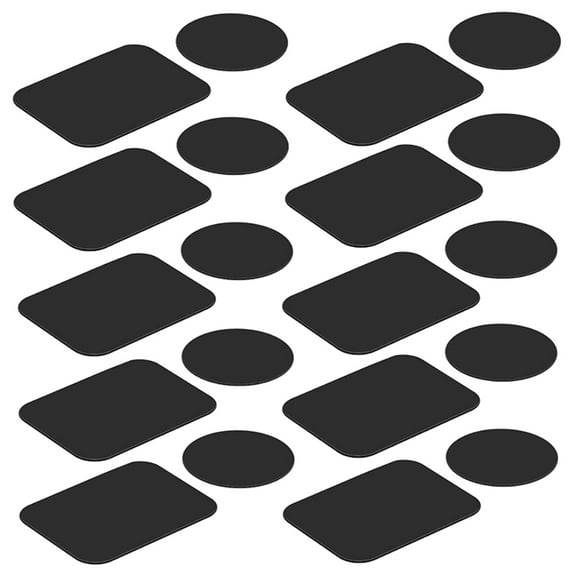 1 Set 20Pcs Mount Metal Plates for Cell Phone Magnet Holder Magnetic Car Mount (Black)