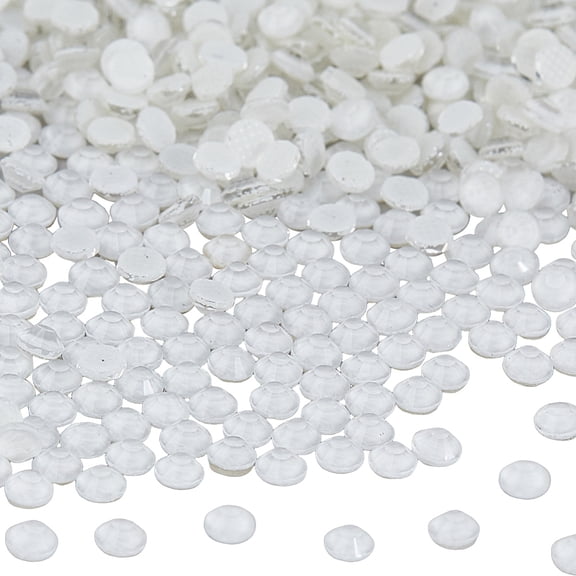 1 Set 2160Pcs Hotfix Rhinestone Glass Rhinestone Flat Back Cabochons Half Round 2.7x1.5mm