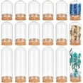 thumbnail image 1 of 1 Set 24Pcs 3 Styles Glass Dome Cloche Cover Bell Jar with Cork Base For House Container Dried Flower Display Decoration Clear 30x48~88mm 8pcs/style, 1 of 6