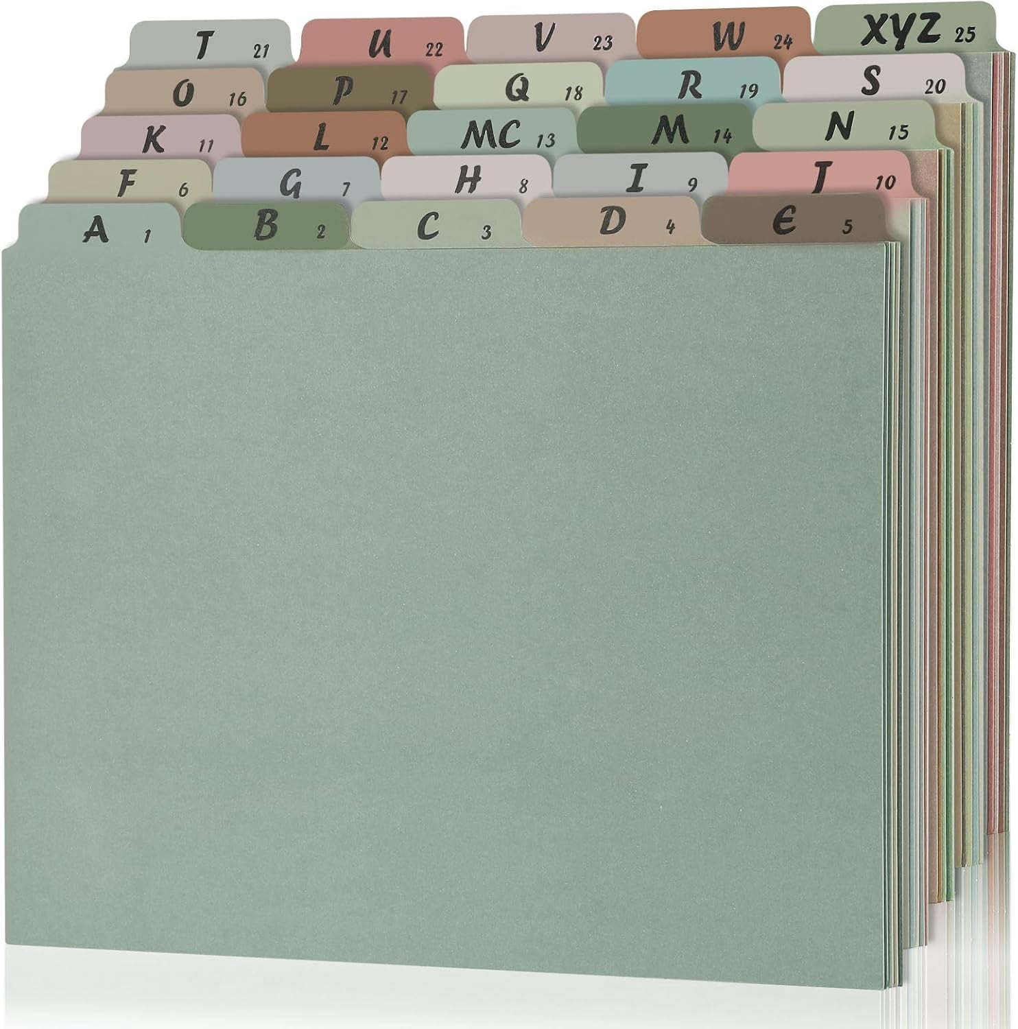 1 Set 25 Alphabet File Dividers A-Z Top Tab File Guides Letter Size 1/5 ...