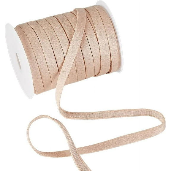 1 Set 25 Yards Beige Corset Boning Casing 3/8inch Underwire Replacement Bra Cover Band Ribbon Nylon Bra Plush Back Casing for Sewing Accessories DIY Wedding Handmade Clothing