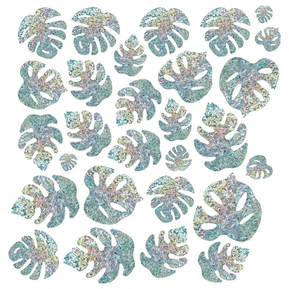 1 Set 28PCS Leaves Window Clings Anti Collision Rainbow Window Glass Alert Prism Decals for Birds Strike Non Adhesive Vinyl Film Home Decorations Sliding Doors Windows Glass Suncatcher