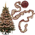 thumbnail image 1 of 1 Set 2Pc Imitation Burlap Tartan Wired Ribbons Pleated Lace Ribbon for Gift Wrapping Christmas Party Decoration Tan 2-3/4 inch(70mm) 5.47 Yards(5m)/pc, 1 of 4