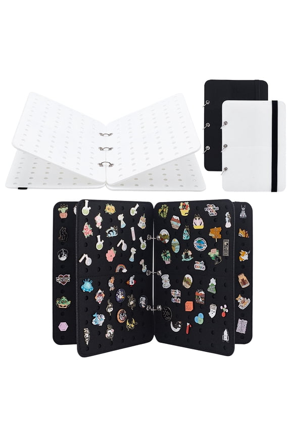 1 Set 2Pcs 2 Colors 4 Pages Fiber Shoe Charms Organizers Rectangle Mixed Color 300x210x15mm 1pc/color