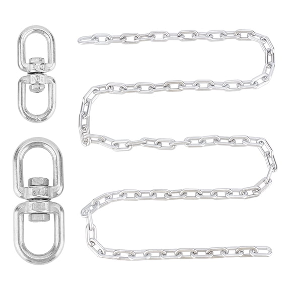1 Set 2Pcs 2 Sizes 304 Stainless Steel Double Eye Swivel Clasps Swivel Snap Hook Stainless Steel Color Swivel Clasps: 2pcs